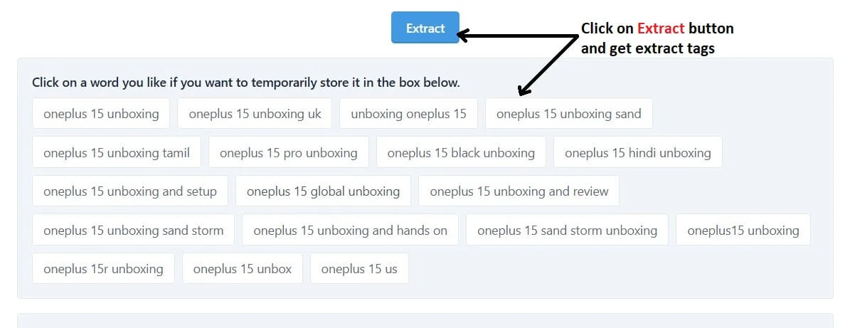 how to use youtube tag extractor step4